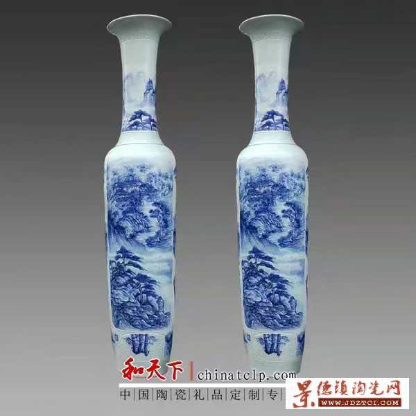 厂家批发生产陶瓷大花瓶 手绘大花瓶 公司前台展示装饰大花瓶