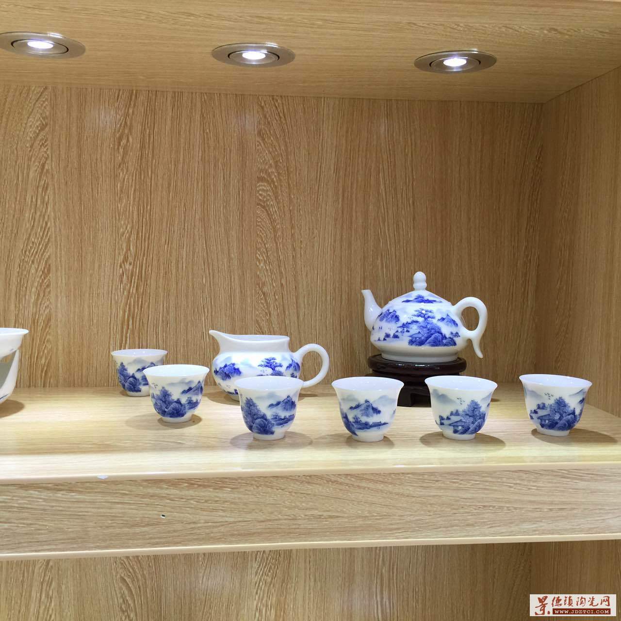 茶具套装家用小套喝茶功夫茶杯陶瓷办公室荷花青花瓷盖碗泡茶茶壶