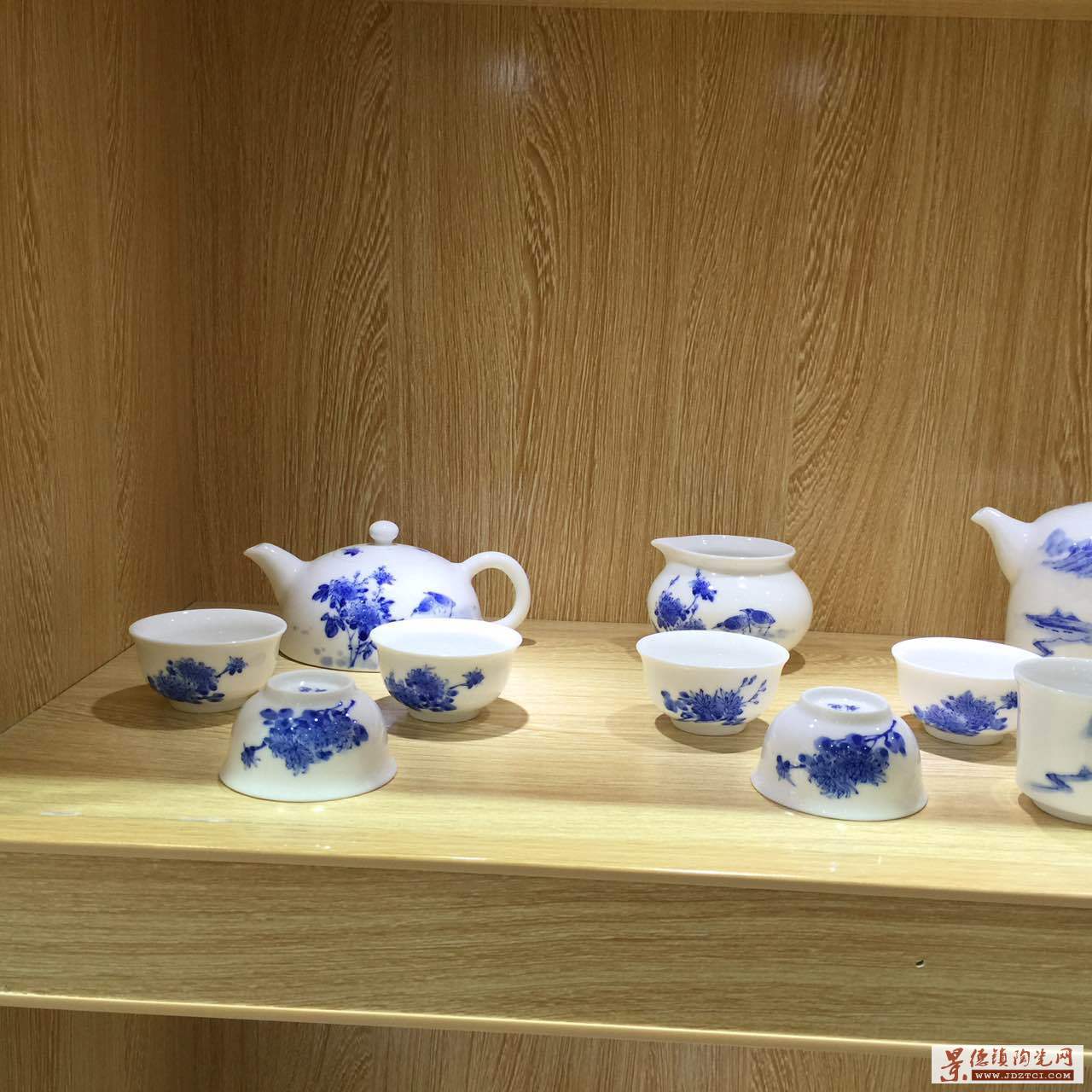 景德镇纯手工茶具套装家用手绘复古青花玲珑陶瓷茶杯茶壶送礼盒品