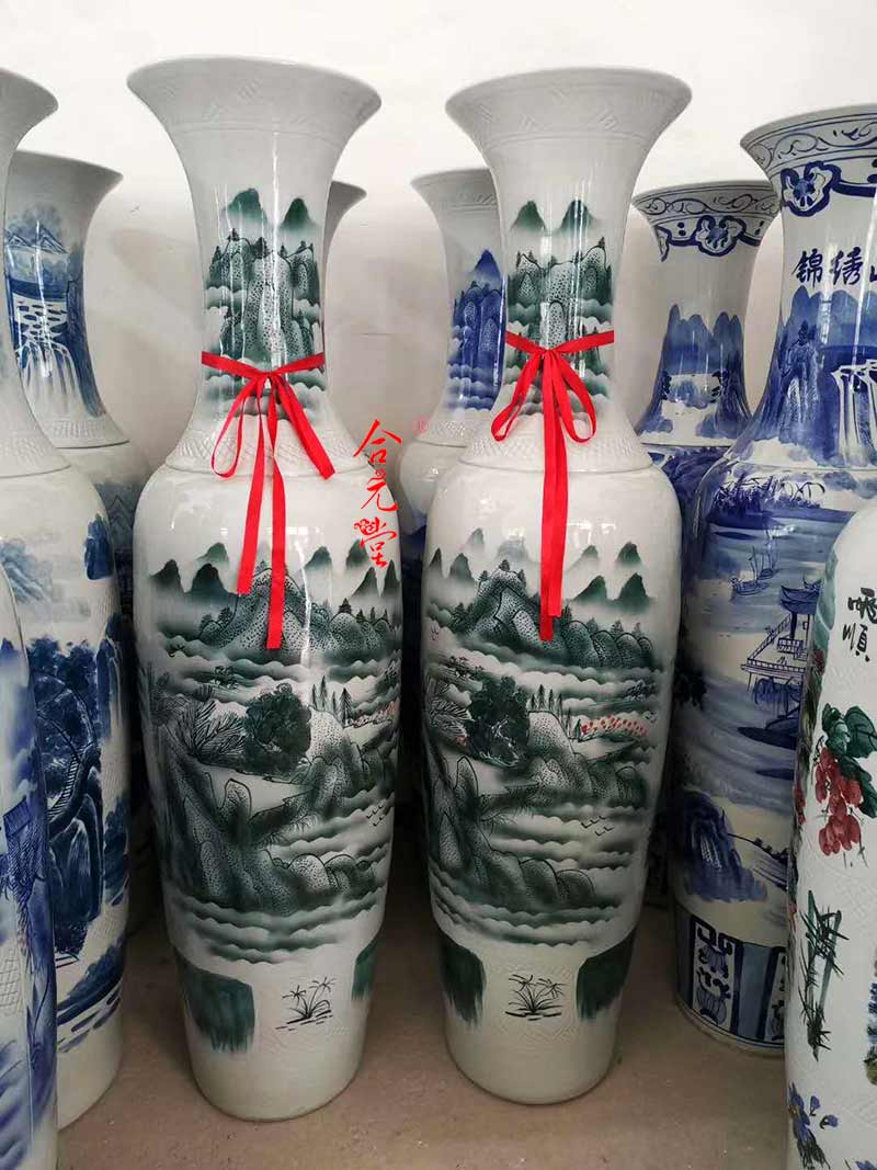景德镇落地陶瓷大花瓶礼品 手绘瓷器大花瓶生产厂家