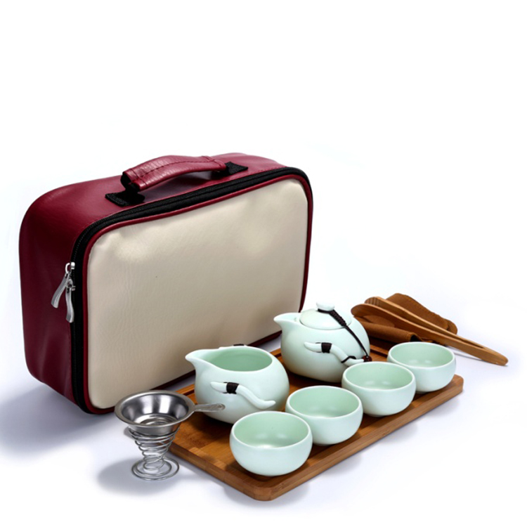 陶瓷家用旅行功夫茶具套装 简约茶盘茶壶 便携泡茶道具