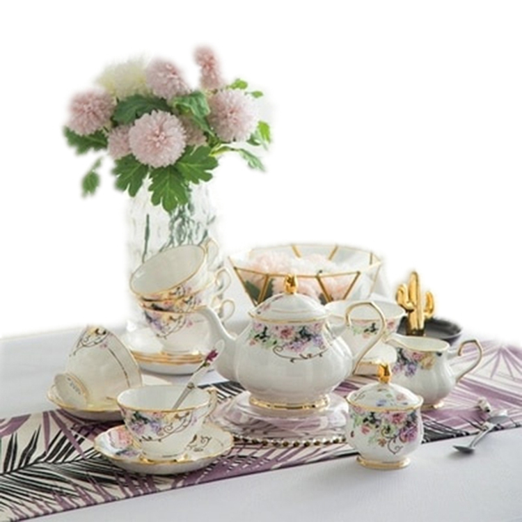 陶瓷欧式金边创意咖啡杯套装 简约咖啡具 家用下午茶送礼用品