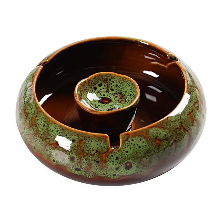 新中式陶瓷烟灰缸 创意个性家用办公室烟灰缸 仿古装饰品摆件