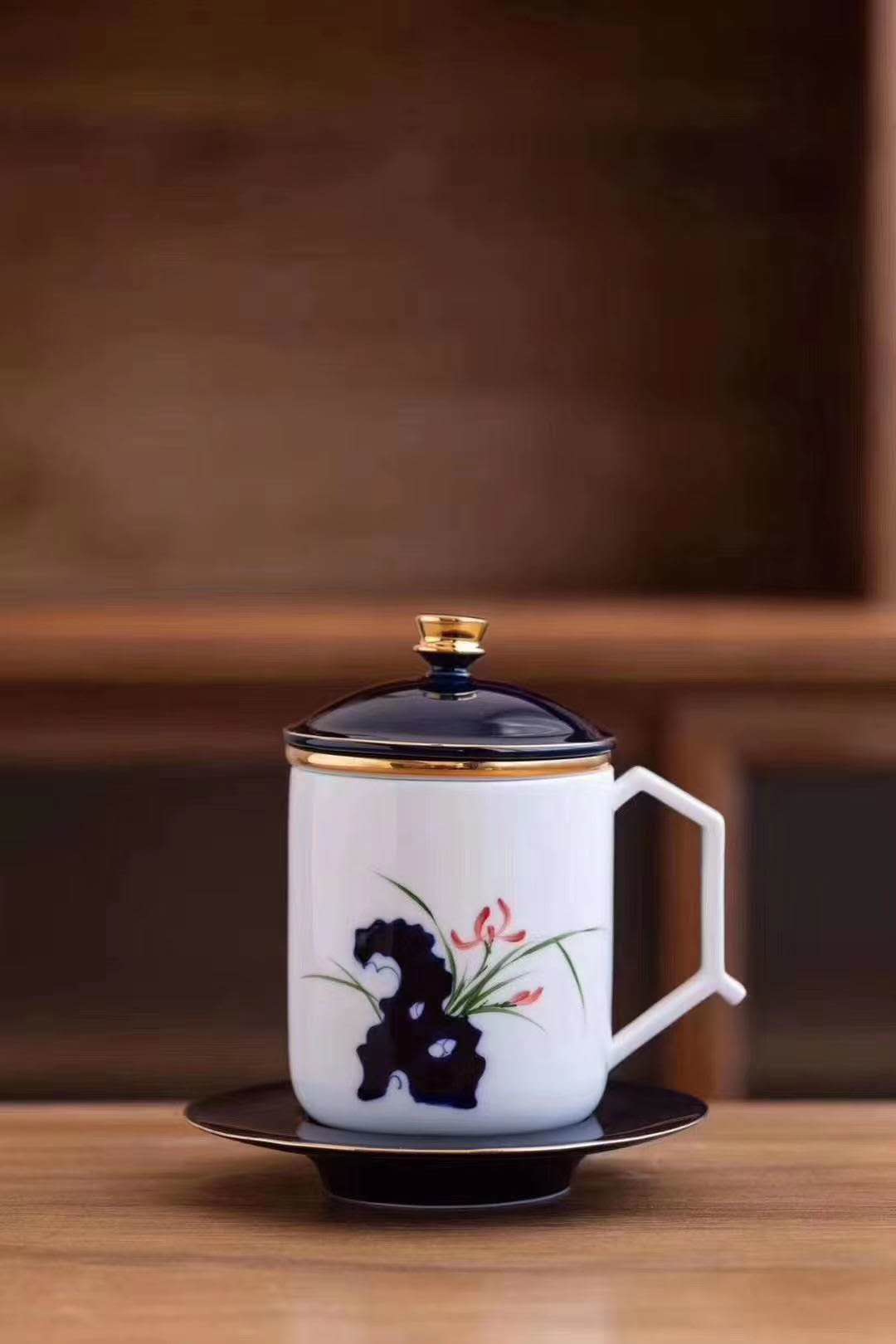 中秋送礼定制陶瓷茶杯 八月十五中秋礼品茶杯