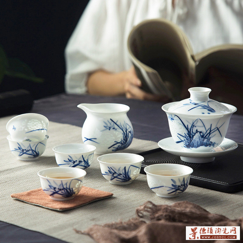 景德镇陶瓷茶具 手绘陶瓷茶具套装批发