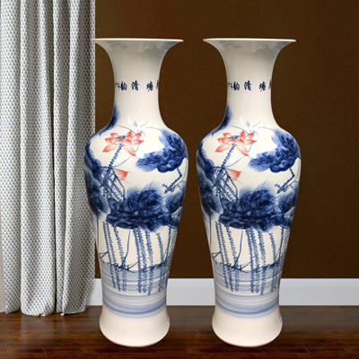 景德镇陶瓷花瓶摆件客厅插花中式大花瓶摆件落地定制礼品生产厂家