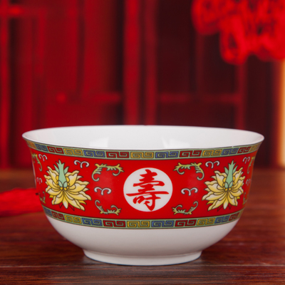 景德镇家用陶瓷饭碗防烫吃饭的碗米饭碗中式寿碗礼品定制厂家