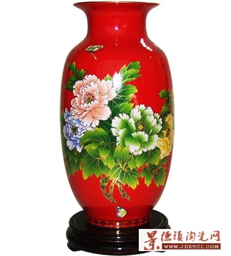 26CM小冬瓜红瓷花瓶