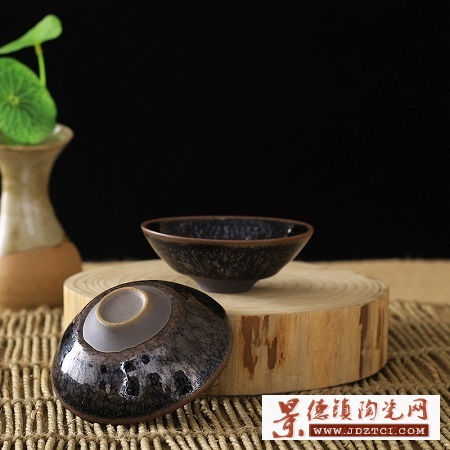 瓷博 敞口鹧鸪斑油滴天目釉茶杯