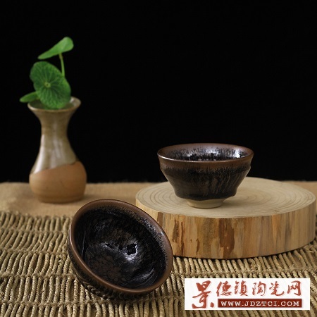 昌南窑 鹧鸪斑油滴天目釉茶杯