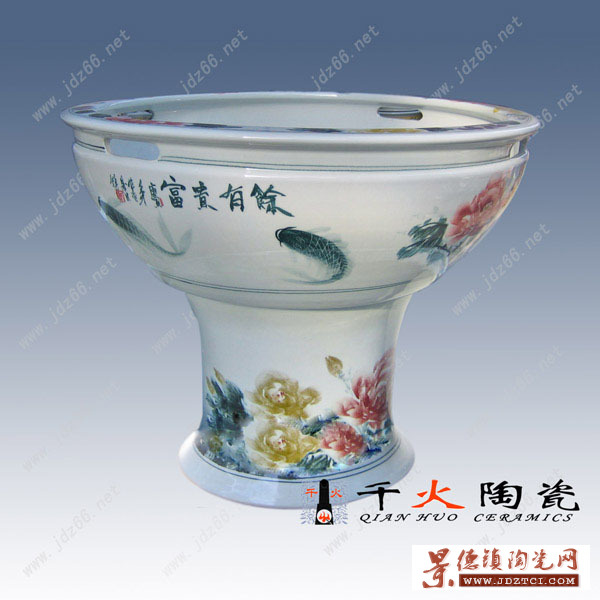 景德镇陶瓷厂家供应陶瓷鱼缸瓷礼品陶瓷鱼缸礼品
