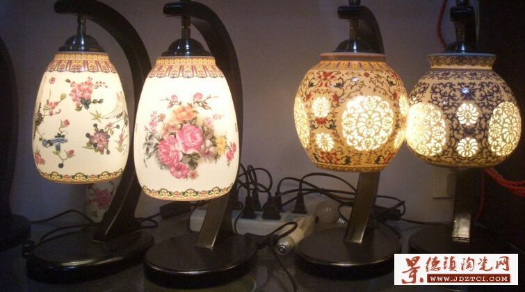 景德镇薄胎陶瓷灯具 贴花薄胎陶瓷灯具