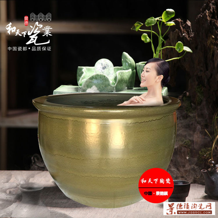 厂家直销新型温泉会所专用陶瓷缸泡澡缸洗浴大缸