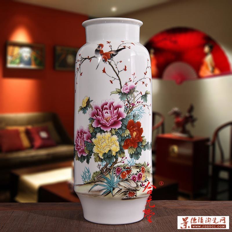 景德镇手绘陶瓷花瓶 大师手绘花瓶厂家直销