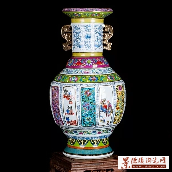 景德镇陶瓷高档手绘花瓶