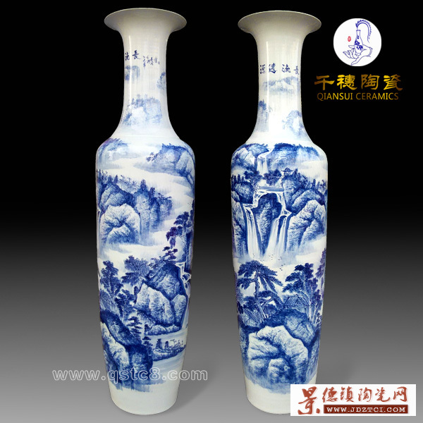 2米陶瓷大花瓶 景德镇瓷器高档2米花瓶