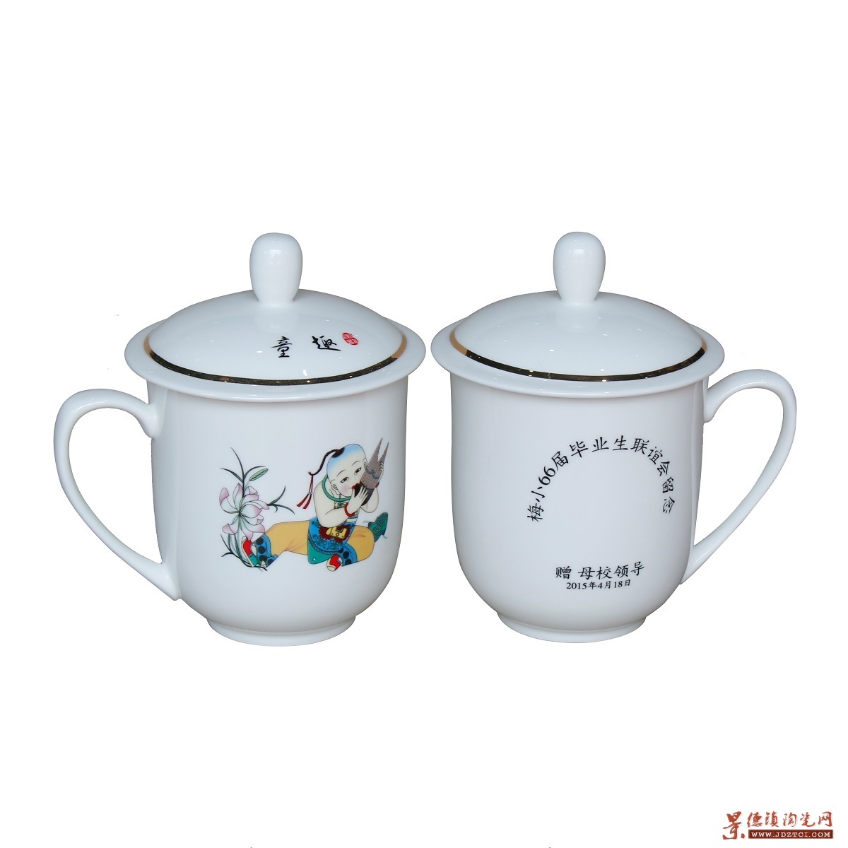 景德镇陶瓷茶杯，带盖陶瓷茶杯陶瓷杯厂家