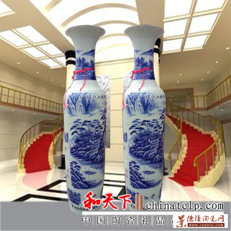景德镇中国红陶瓷大花瓶