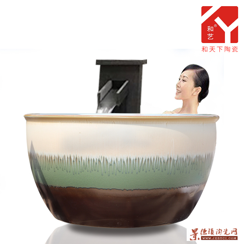 陶瓷泡澡缸温泉酒店都在使用的陶瓷泡澡缸养生洗浴中心大缸